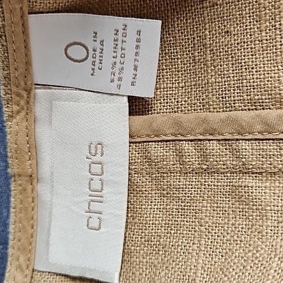 Chico's Linen/Cotton Duster Length Snap Front Cardigan Size 0 (Small) Beige - Picture 5 of 6